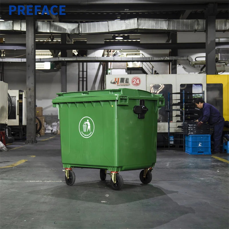 Preface 120l 240l 360l 660l 1100l Plastic Outdoor Trash Can Rubbish Recycling Wheelie Bin Waste Garbage Container