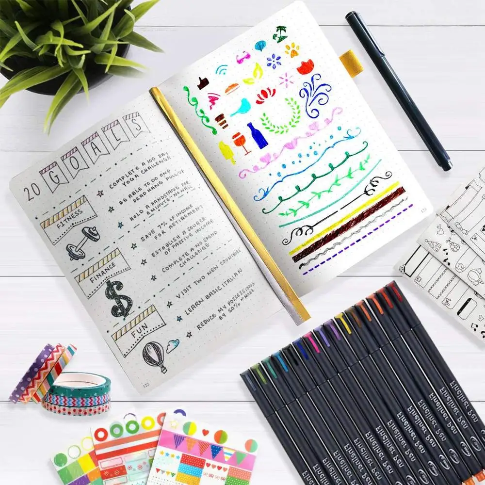  Каллиграфические ручки Fineliner двойной наконечник кисти художественный маркер кисть для воды