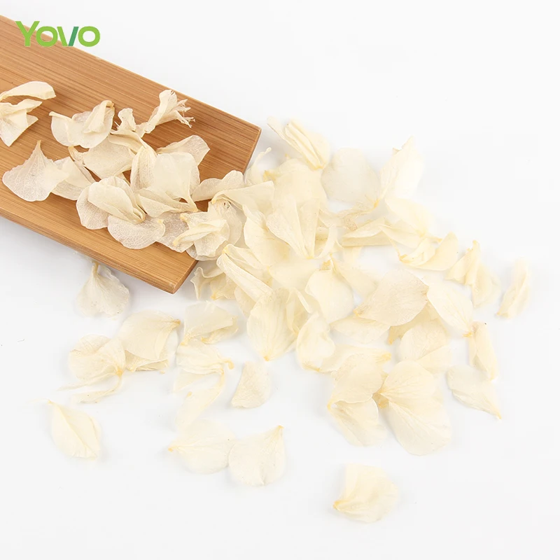 Top Quality Dried Hydrangea Petal Biodegradable Ivory White Petal Beige Hydrangea Petals for Wedding Confetti Soap Candle Making
