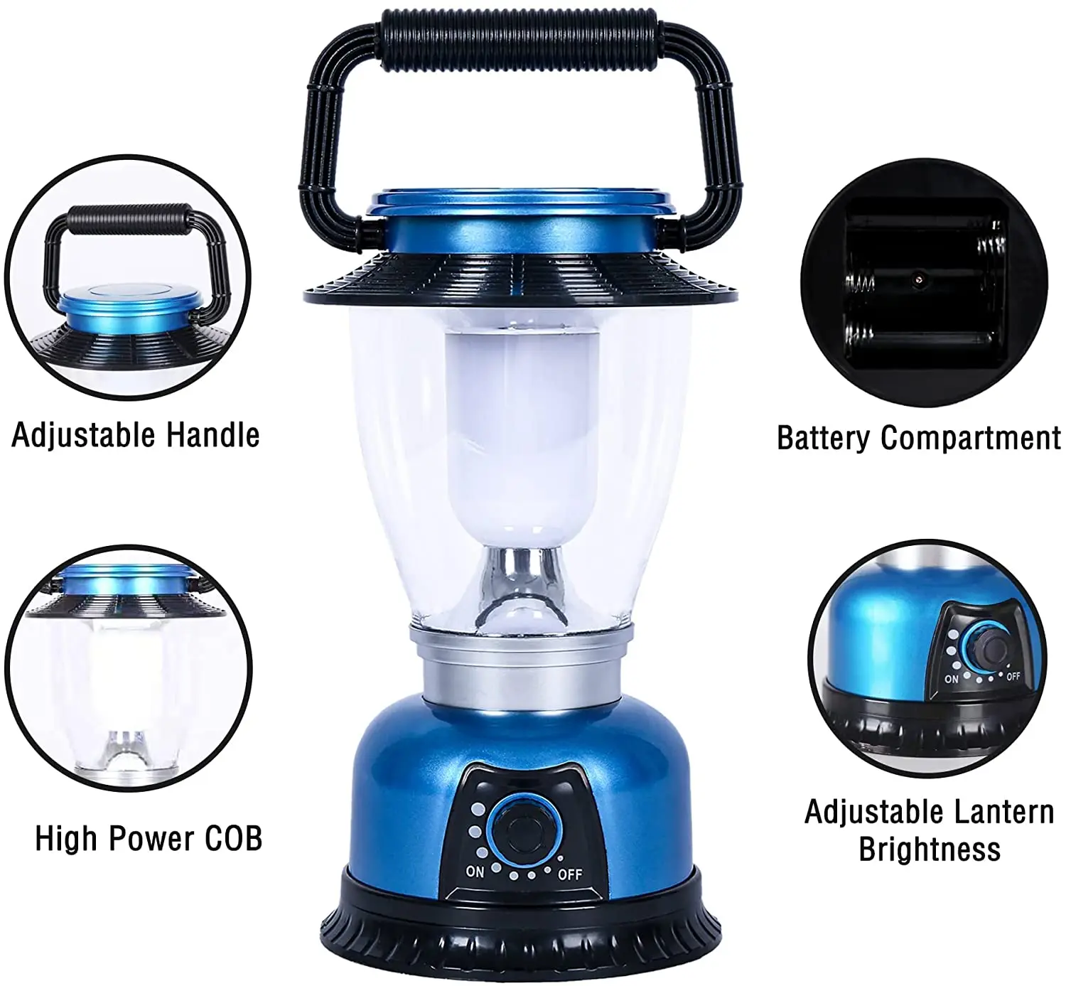 Camping Lantern Battery Powered LED Camping Light with Dimmer Switch COB High Brightness for Hiking Fishing
