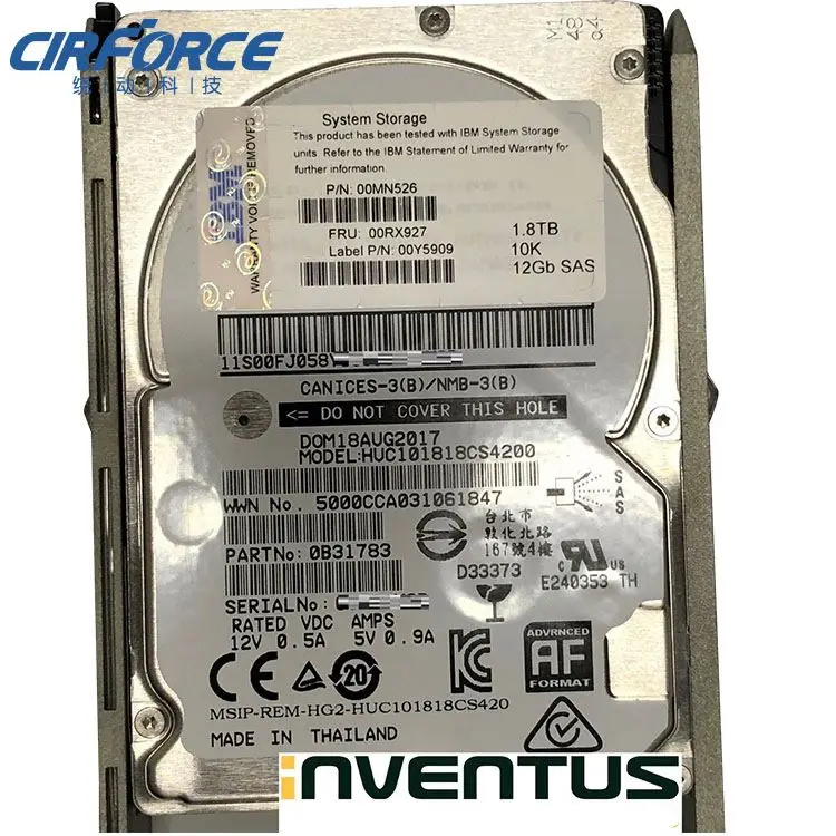 00Y2431 00Y250500AR118 900G 10K SAS 2.5 inch 6G V3500/3700 internal HDD2.5 disk