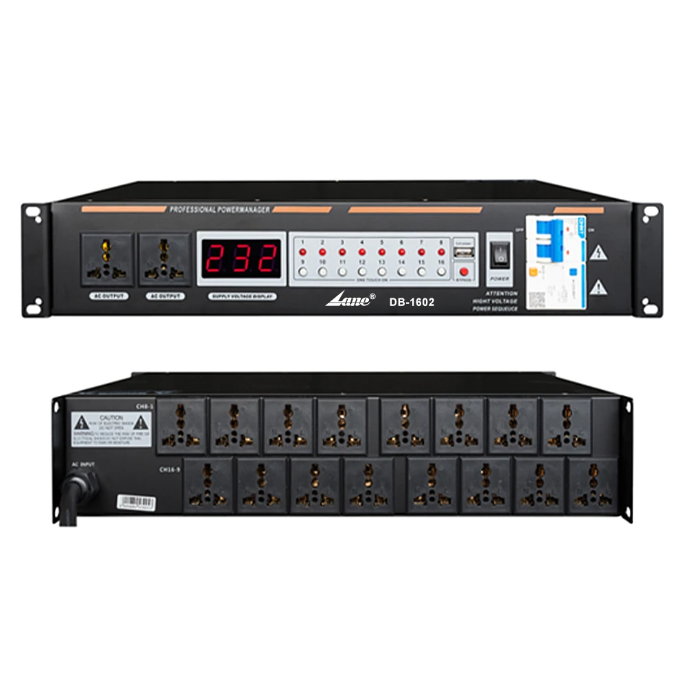 DB-1602 New Product 16+2 Channel Air Switch Usb Multifunctional Power Sequencer For Stage Audio