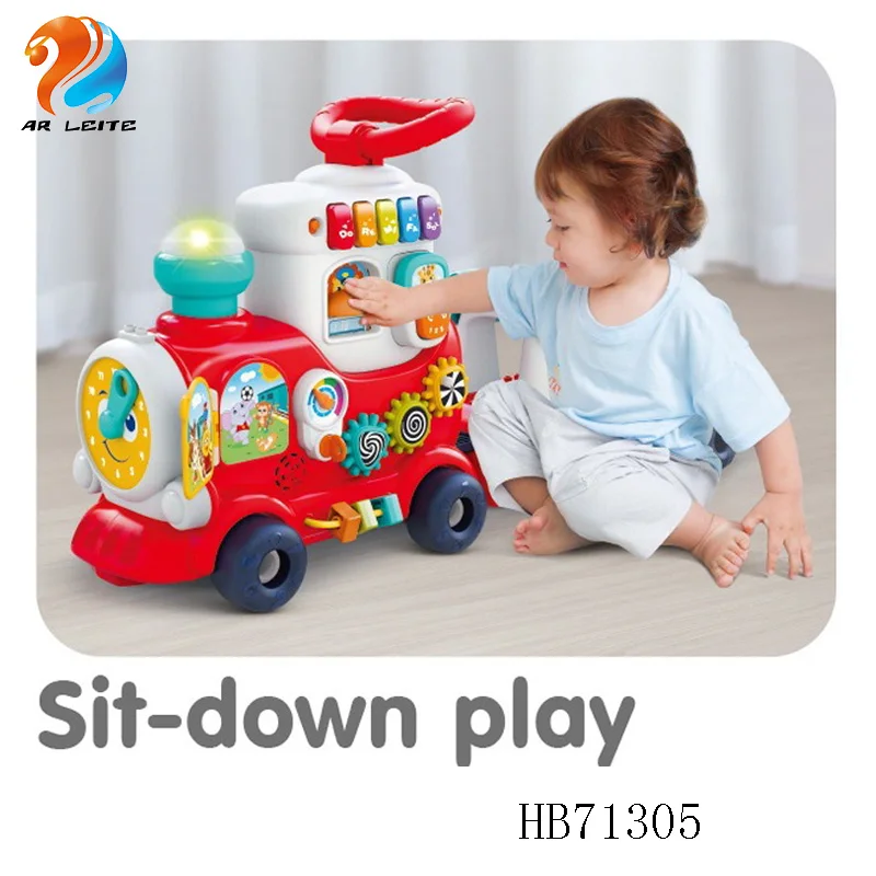 Wholesale Early Educational Toys Kids Funny Mini Train Toy With Music And Light High Quality Baby Learning Walking Ride On Car