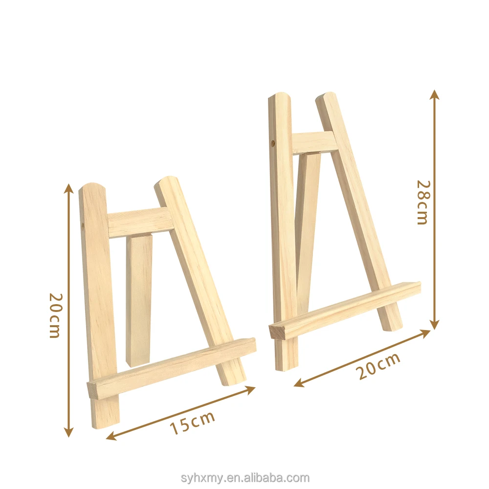 Small Easels 15x20/20x28cm A-Frame Pine Wood Easel Display Stand Mini Art Easel Desktop Tripod Stand