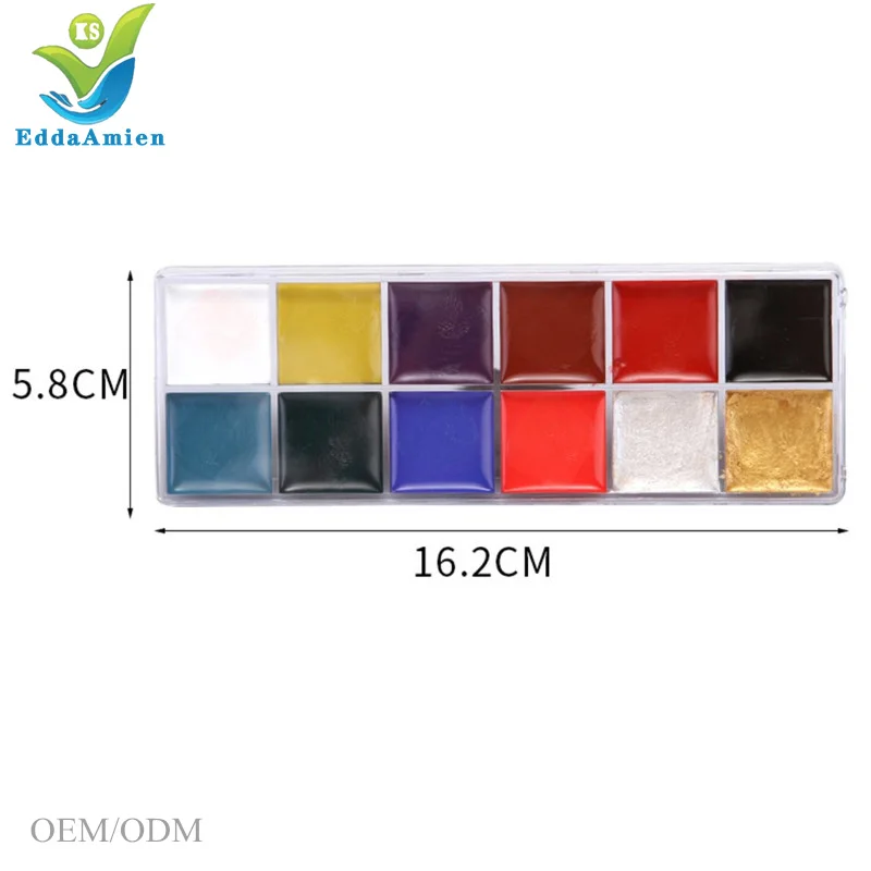 Wholesale Professional body Face paint Water-based 12 Color Water Based Multi-color body Painting