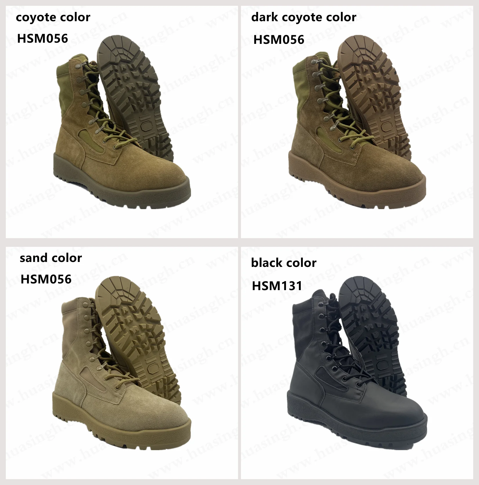 ZH,US popular Belleville sage green / black color hunting boots HSM132
