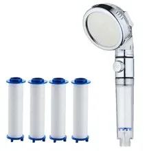 3 Function Spa Hand Held Shower Head Water Saving Filter Cartridge Vitamin C Big Shower Head Filter Calcium Sulfite