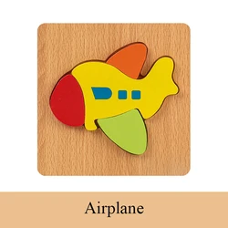 custom Kids Wooden 3D Puzzle Jigsaw Toys For Children Cartoon Animal Vehicle Wood toddler Puzzles