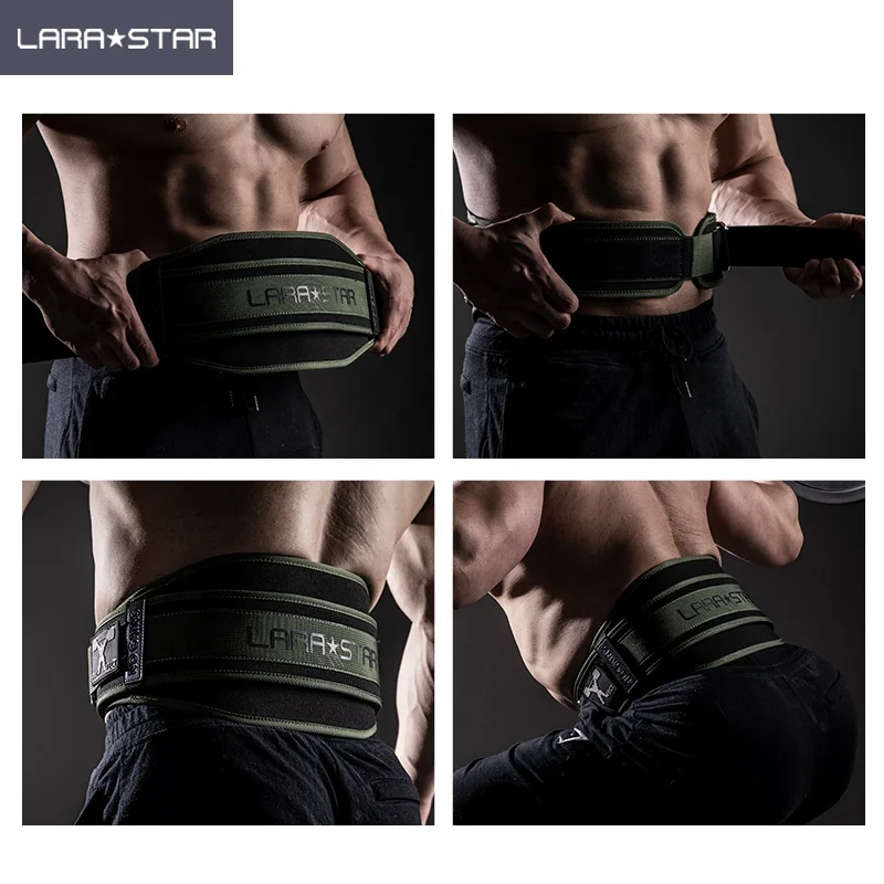 LS0878 Double Layer Weightlifting Belt EVA Material Army Green Waist Belt Support