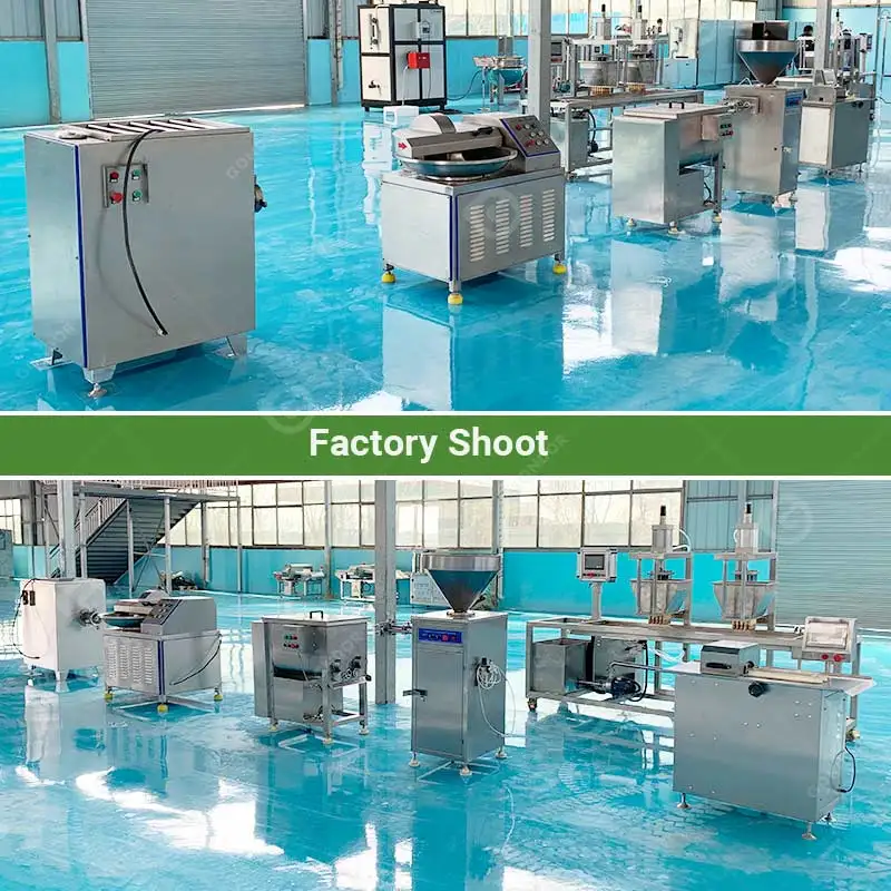 Quantitative Bologna Meat Sausage Automatic Fill Salami Make Line Machine Process Plant Hot German