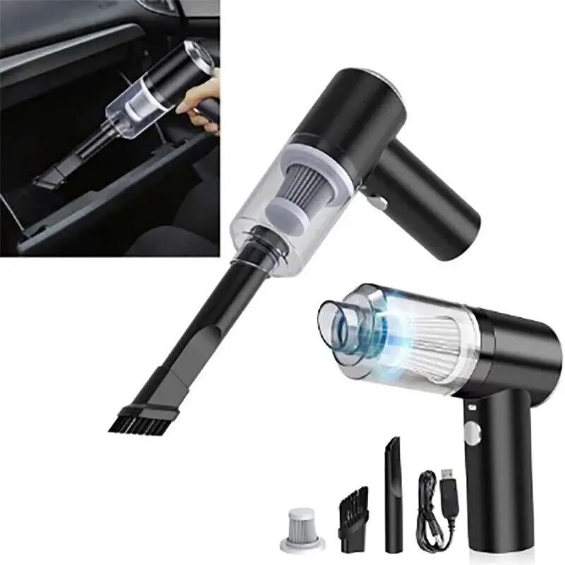 3000PA   Compact Wireless Mini Cordless Car Vacuum Cleaner Handy Portable Handheld Vacuum for Outdoor Use Battery-Powered