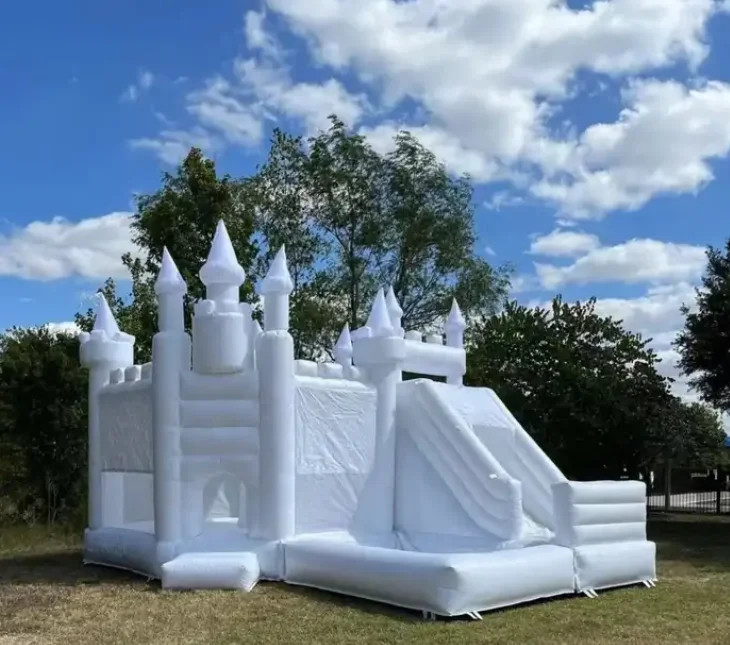 New design Balloon Inflatable Jumping Castle Combo white Kids Inflatable Bounce House With Slide