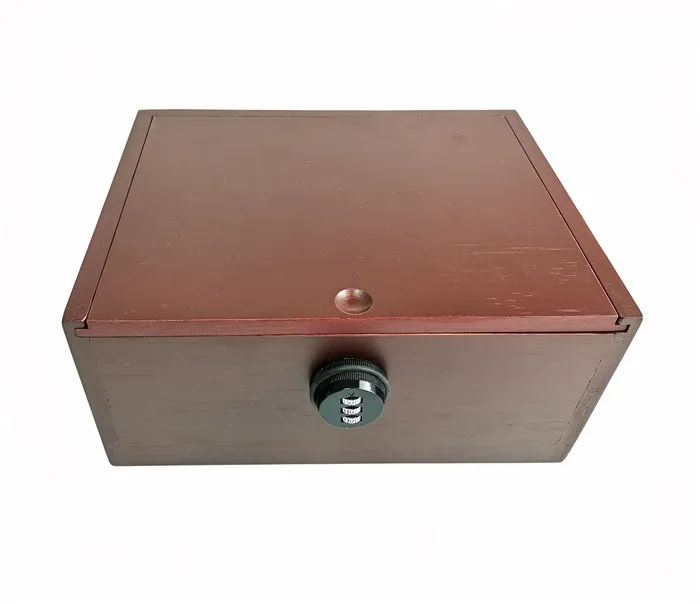 Luxury wooden bamboo smell proof weed portable stash box with magnetic rotating lid lock