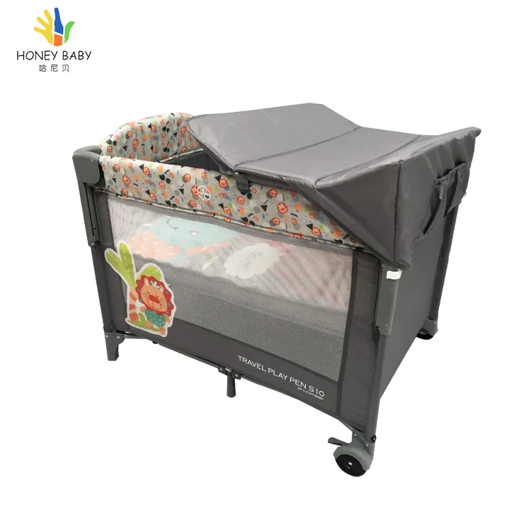 New Baby Product 2023 Double Baby Cribs,American Pack And Play Adult Baby Bed