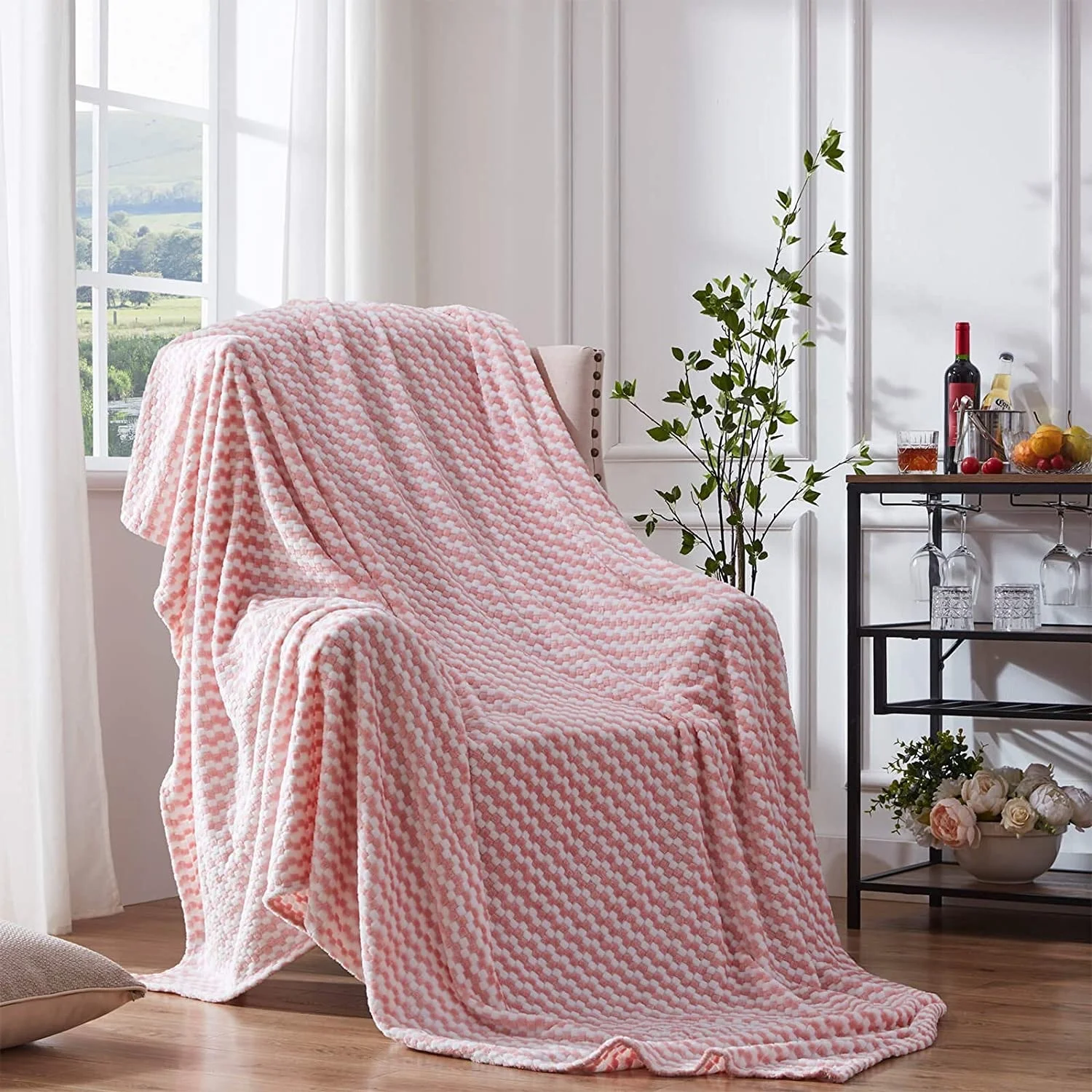 
Super soft comfortable throw blanket flannel yarn dyed flannel throw multi colored blanket 