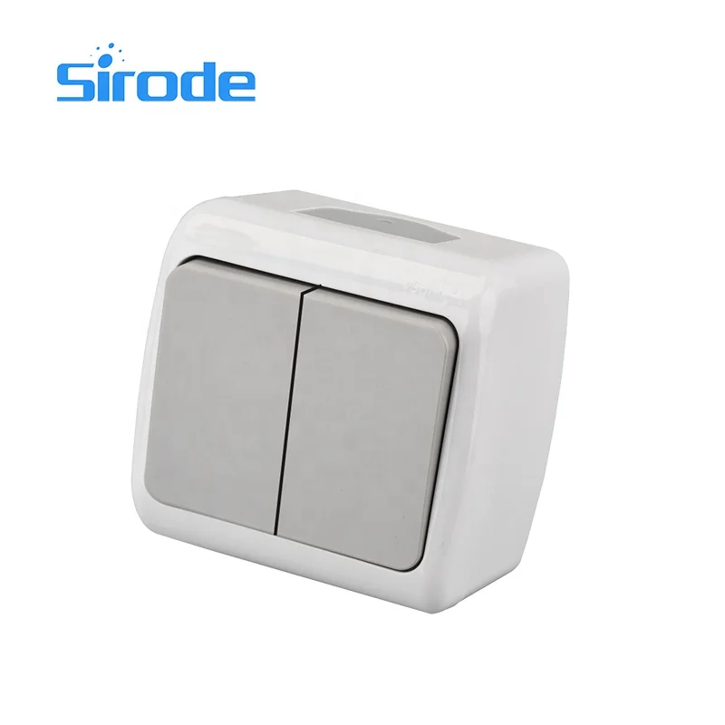  Sirode European standard wall switch box grey color 2 gang 1 way 8005E series