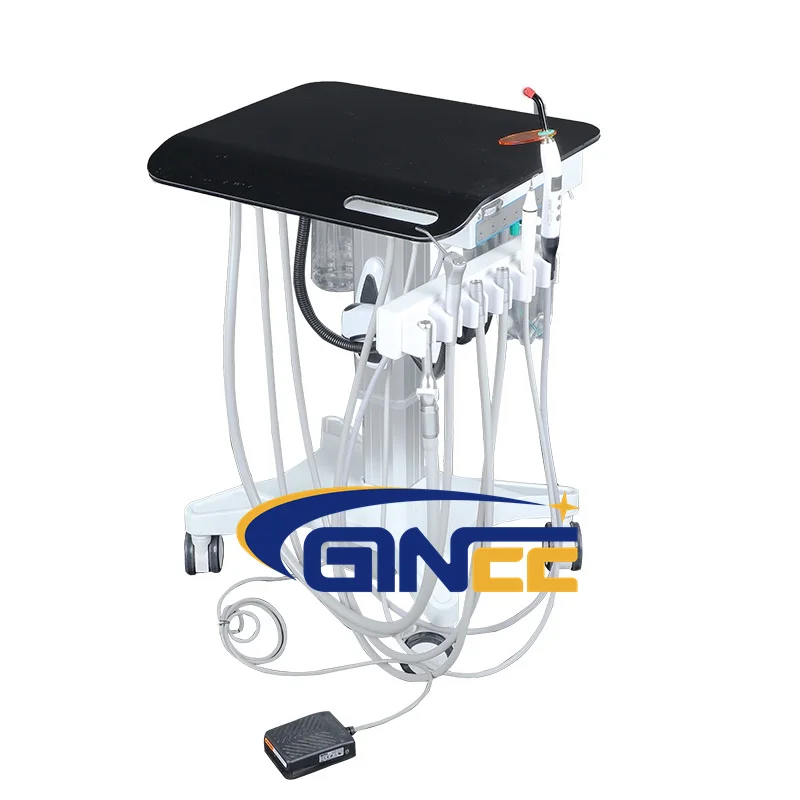 Ginee Medical Mobile Portable Dental Unit Dentistry Equipment Delivery Dental Chair With Built-in Air Compressor