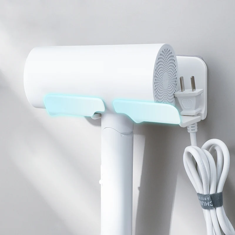 Household Washroom Organization Shelves Hair Dryer Holder Rack Wall Mounted Self-adhesive Plastic Storage Holders & Racks