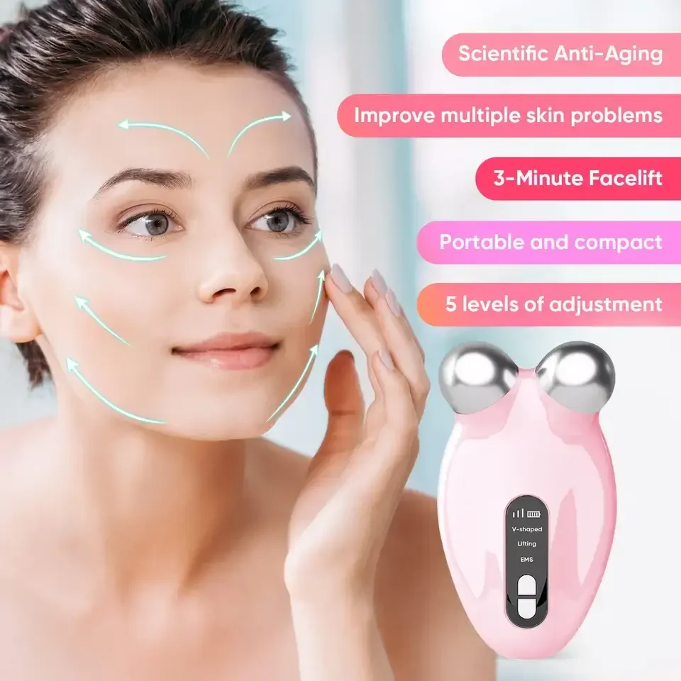 Wrinkle Remover Skin Care Tools Mini Microcurrent Face Lift Device EMS Massager for Lifting Neck Face Skin Tighten