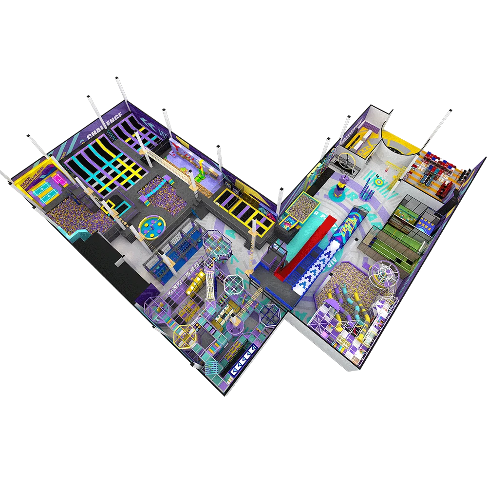 Pokiddo Design 3300sqm Indoor Playground Equipment Fun and Active Trampoline Park for Kids and Adults in Spain