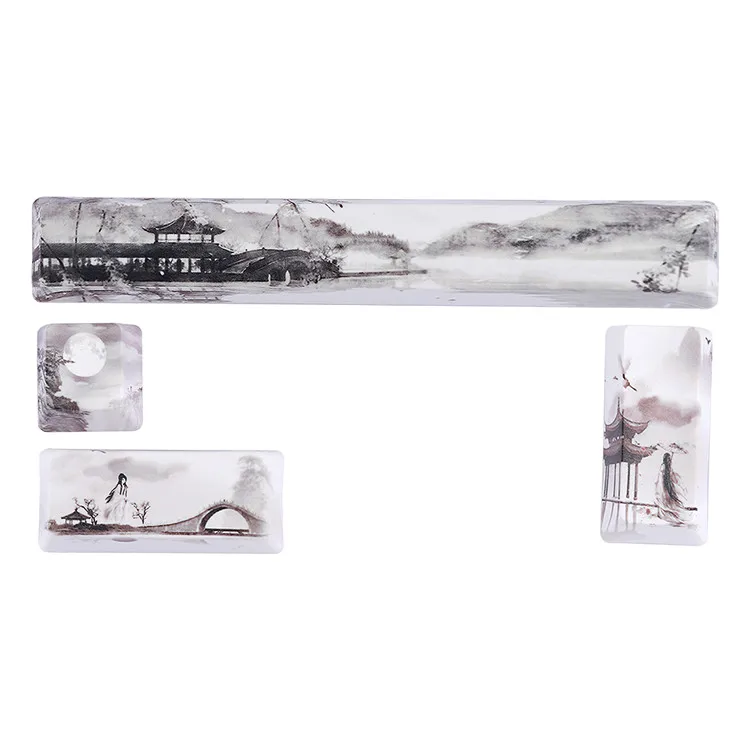 Персонализированная механическая клавиатура с клавишами, пейзаж, пространство, ESC enter, 4 клавиши, клавиатура, Игровая клавиатура