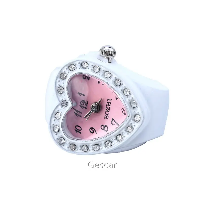 
Hot Sales Fashion Ladies Jewelry Ring Watch Diamond Gift Ring Watch Heart Shaped Watch Ring For Gift 