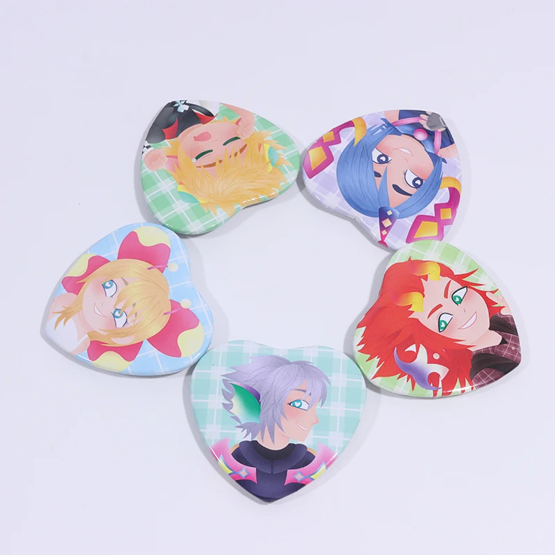 Custom 58mm personalized printable cat shape heart anime pin star tin button badges