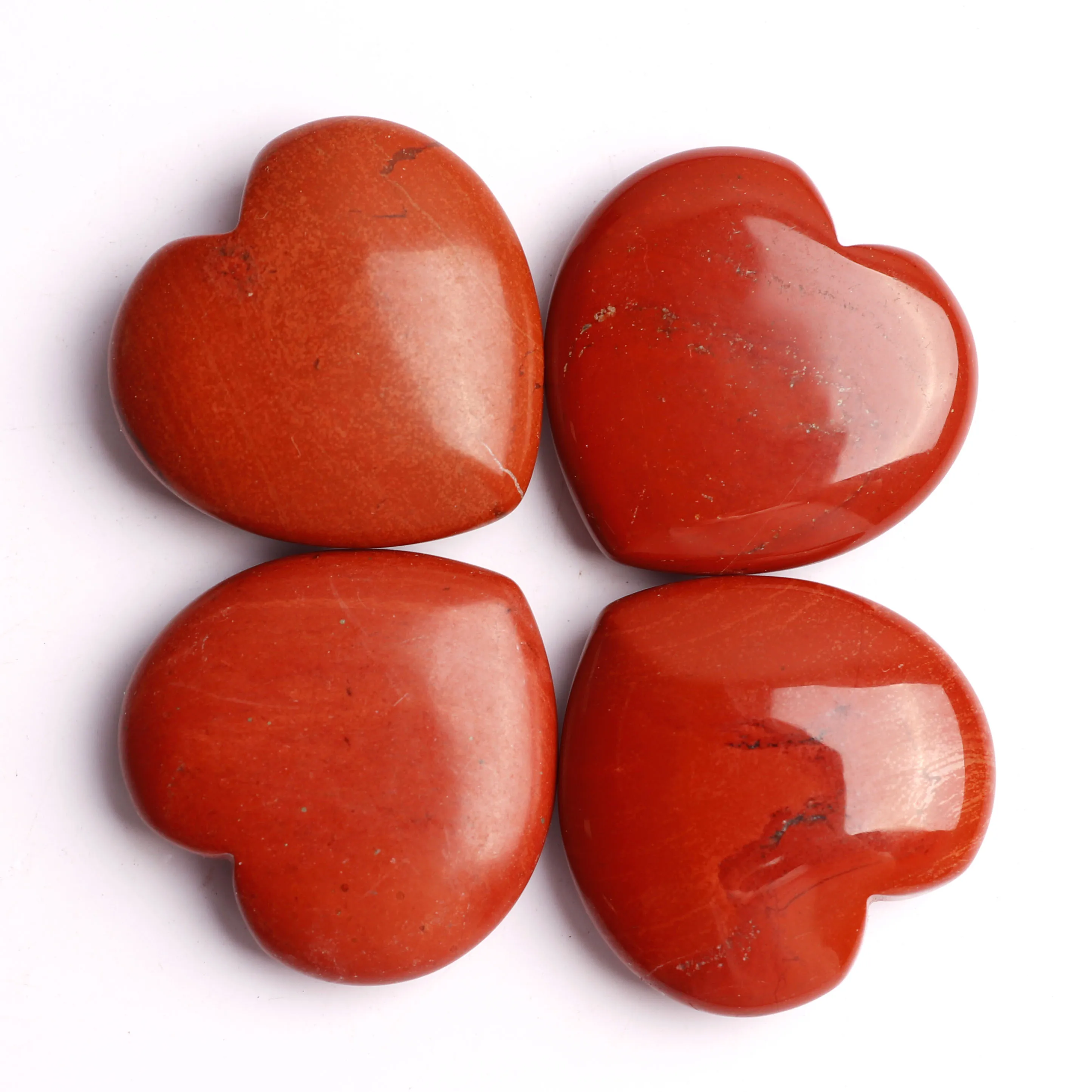 
High Polished Natural Red Jasper Stone Heart Shape for Pendant 