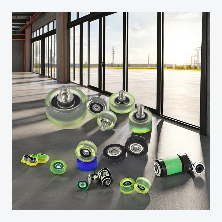 High Quality All Kinds Polyurethane TPU PU Ball 608 626 Bearing Money Count Machine Drawer Rubber PU Wheel Roller Pulley 6-40mm