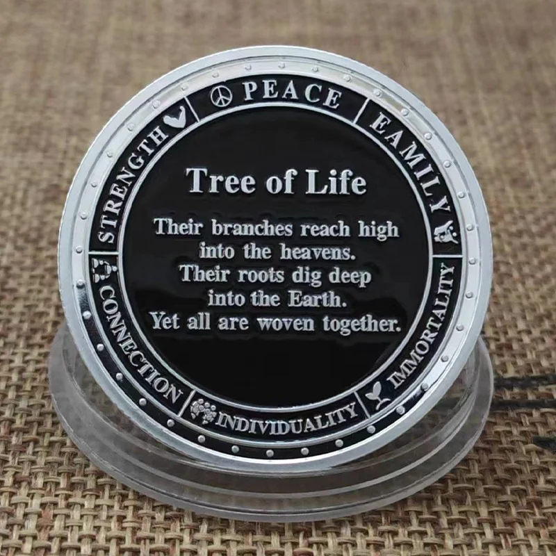 Unique New Design Metal Craft Colored Tree of Life Sobriety Commemorative Gift Coin for Men Women in Recovery