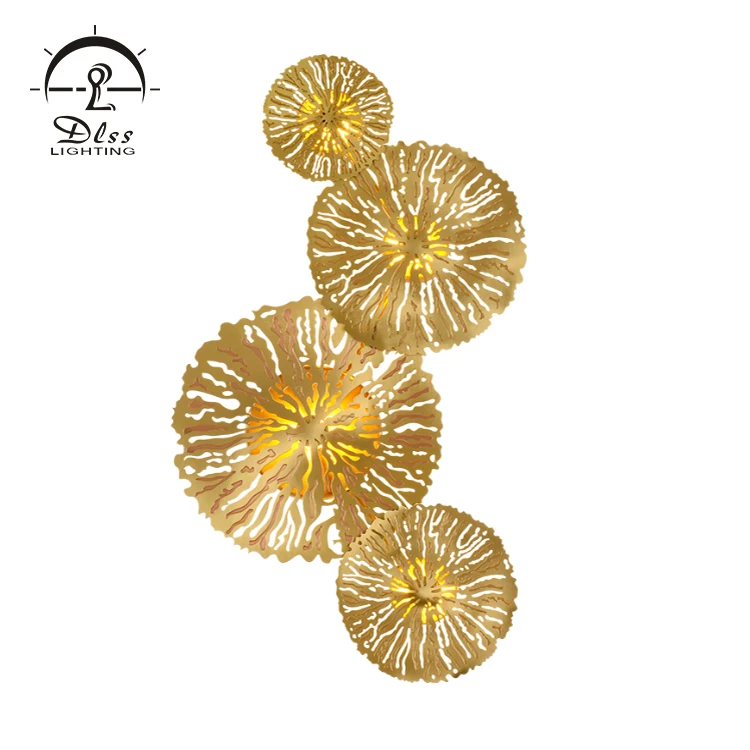 Vintage wall light home living room decoration fancy golden copper modern style home decor wall lamp