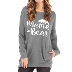 Wholesale New Fashion Design Custom Logo Long Sleeve Loose Tops Color Block O-Neck Pullover Top