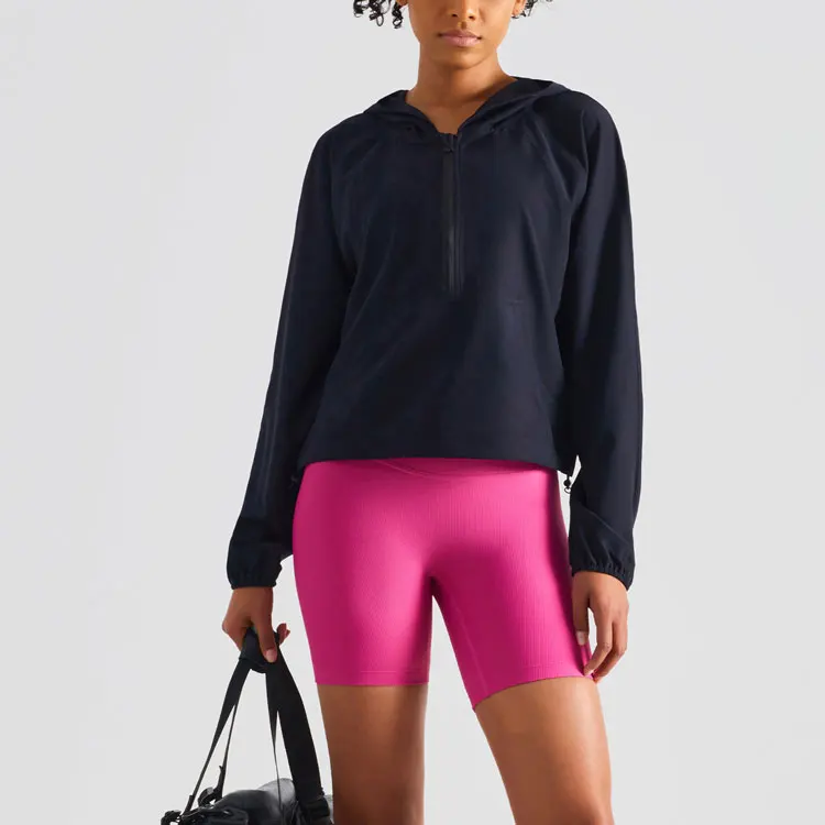 Ecoach Wholesale Women Yoga Jacket Slim Fit Sports New Running Workout Oversize Half Zipper Outdoor Jacket