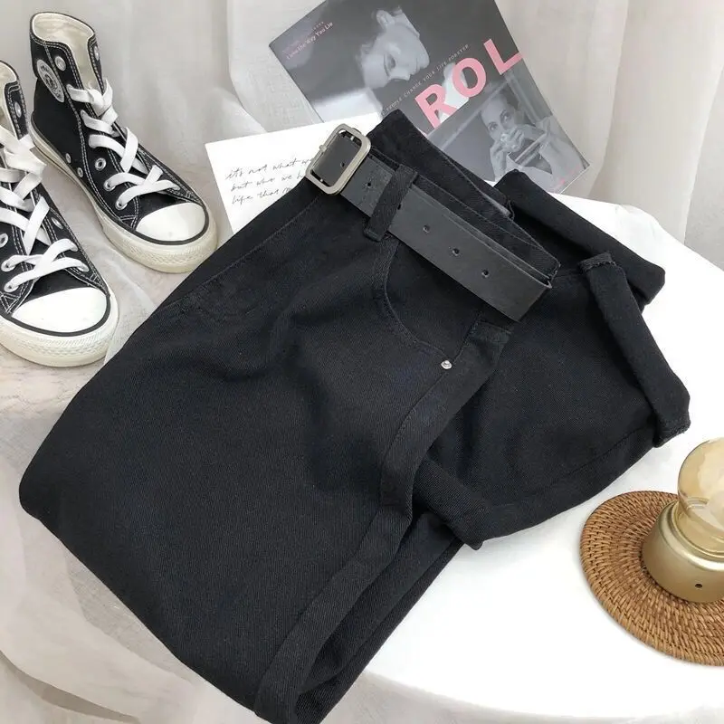 Jeans for women in spring and autumn 2023 New students with high waist, straight tube, loose, slim and drooping wide-leg trouser