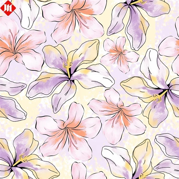 Luxury private custom-made silk digitally printed textile fabrics Polyester woven satin digital printed fabrics