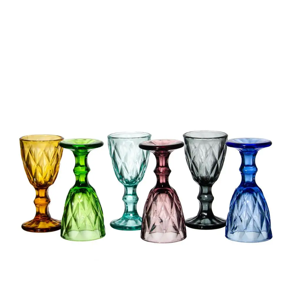 Samyo Wholesale Machine Pressed Novelty Colored Wine Glass