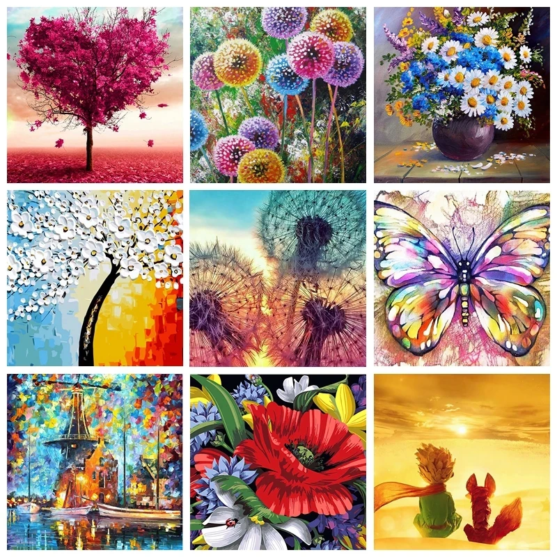FR hot selling colorful pictures painting by numbers oil painting handmade for living room decor