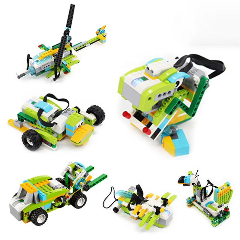 DIY Programed Robot Electronic Educational Bricks Compatible With Legoed WEDO 2.0 STEM Building Block Set Toys Educational