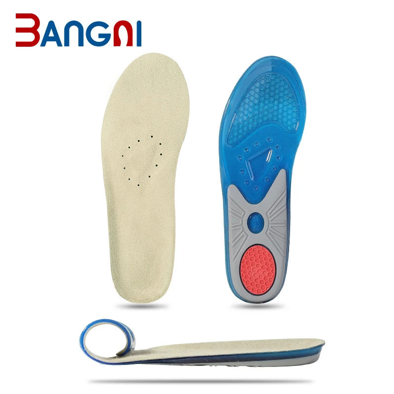 Wholesale Blue Non-toxic Sude Thin Light Shock Absorption TPE Gel Insole