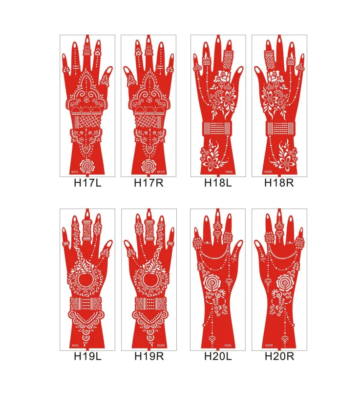 tattoo template temporary waterproof fashion Henna Paste body paint Hand back finger arm tattoo stencil for women
