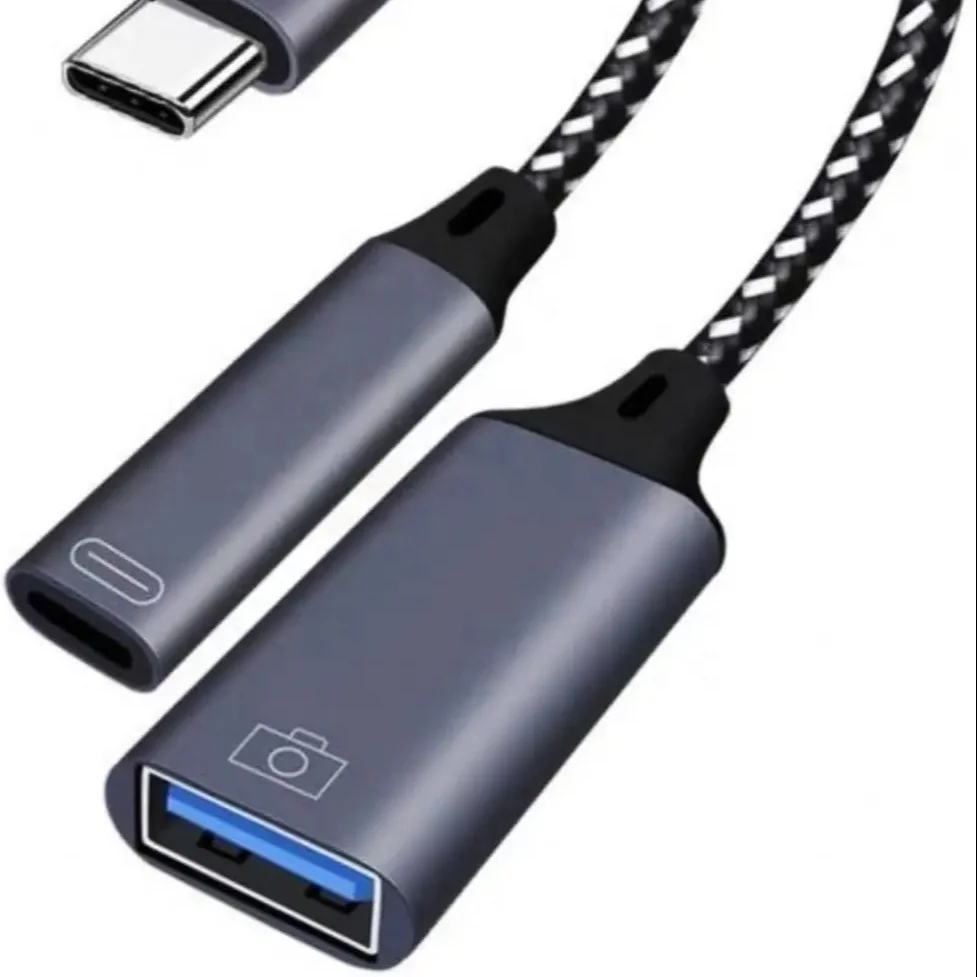 Kitbox USB C to Adapter OTG Cable with 10W Type C Charging Port and USB 3.0 Female 2 in 1 USB C Adapter for Mac,Macbook