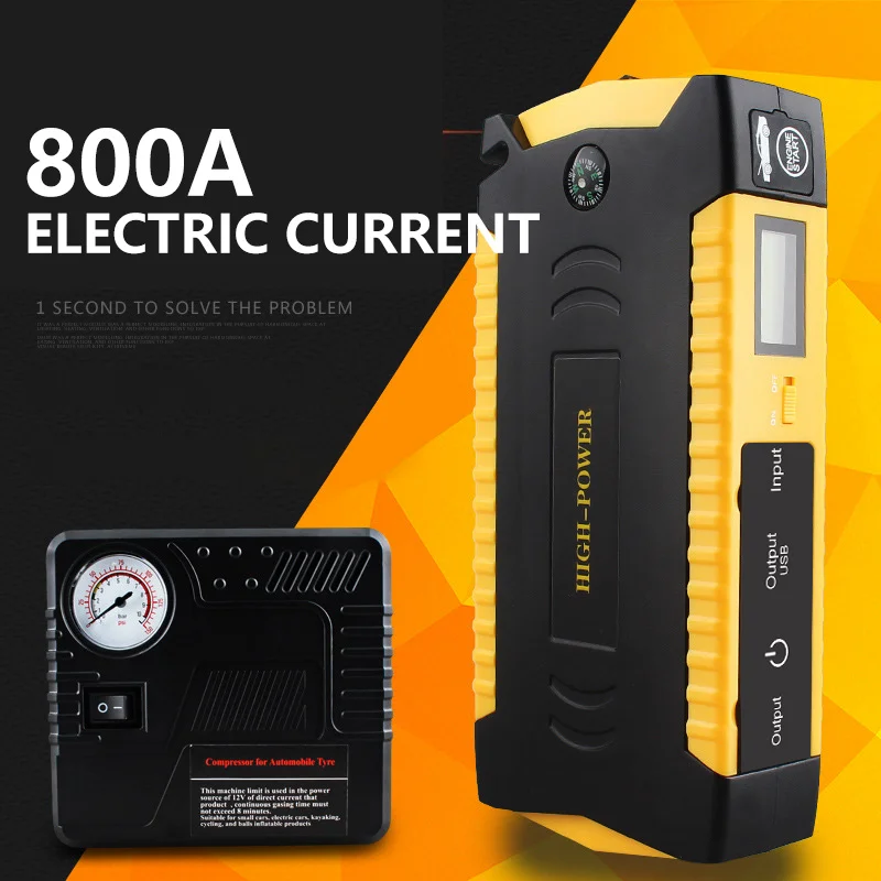 Стартер перемычка 800a автомобиль аварийное питание 12v 89800mA автомобильное батарейное пусковое