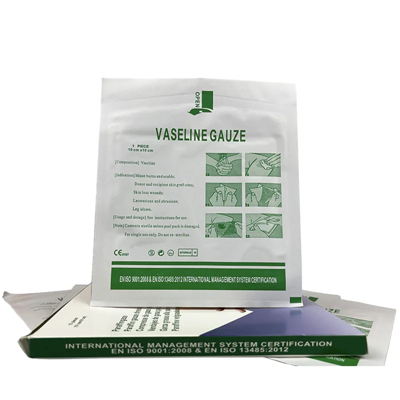 China manufacturer low cost custom size sterile medical wound dressing paraffin gauze for hospital