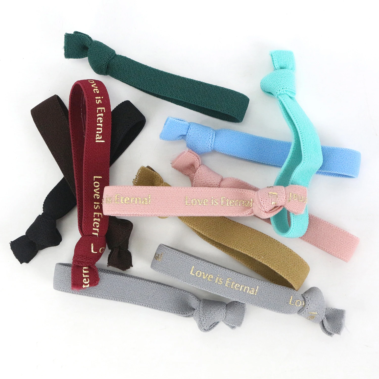 Midi Customize Logo Hair Ties Knotted Elastic Hair Ties Ponytail for Woman Girl