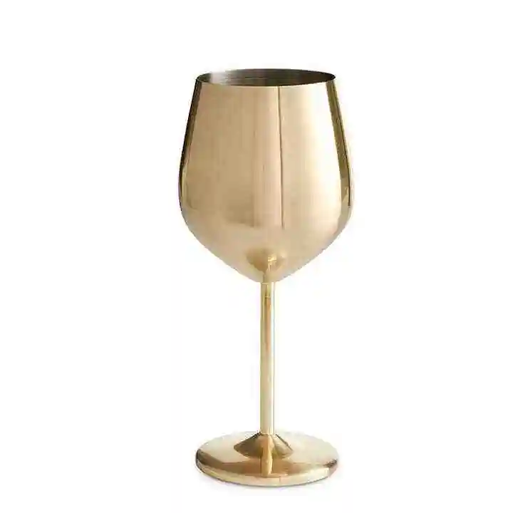 Best Selling Gold Stainless Steel Wine Goblets Stemmed Wine Glasses for Wedding Party Outdoor