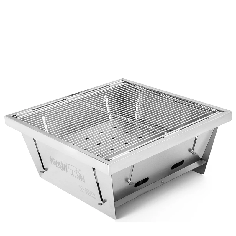 
Portable household stainless steel folding charcoal BBQ grill for outdoor 