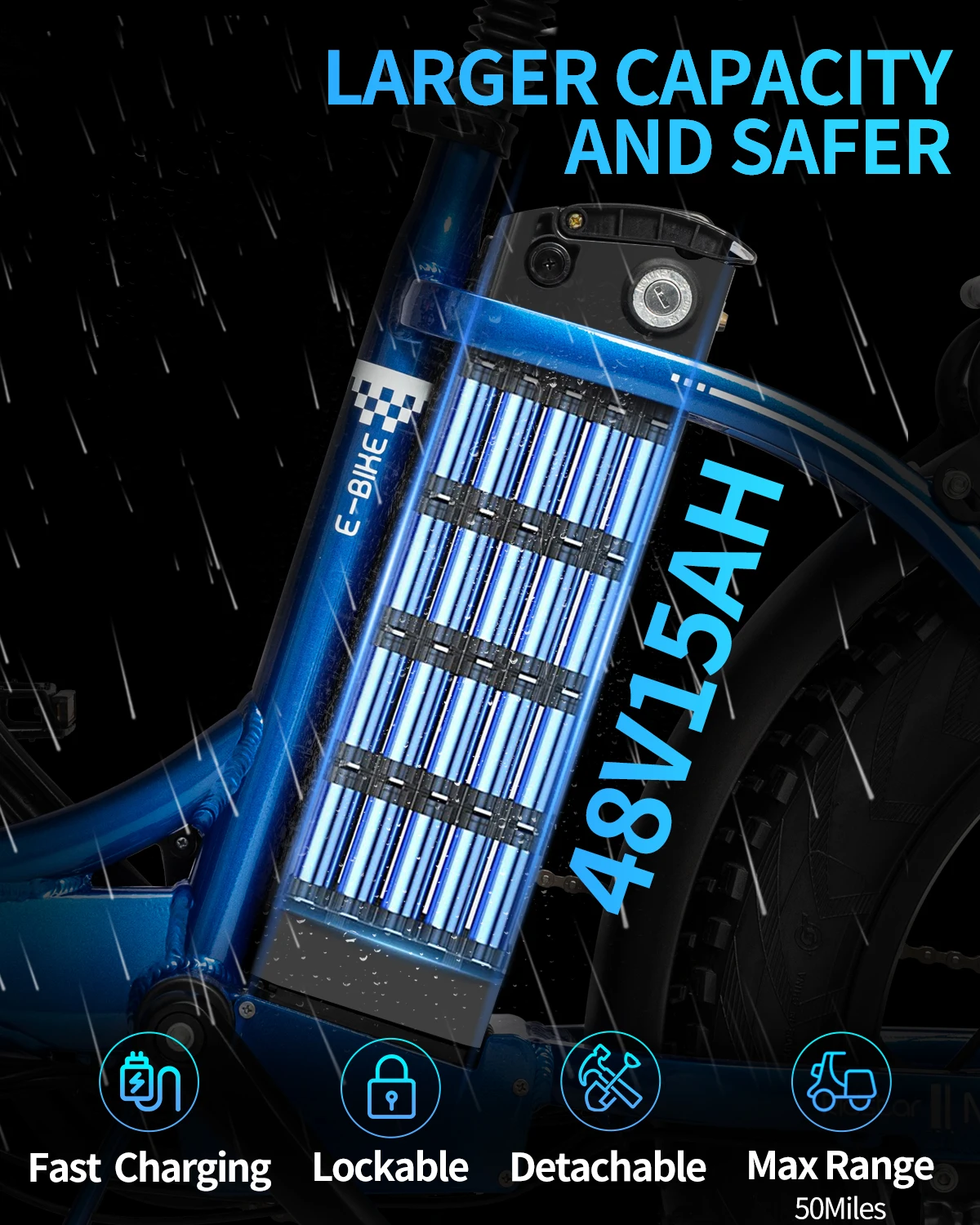 2024 Aluminum Alloy Folding Fat City Bicycle Long Range Off-Road Ebike with 48v Smart Electronic Lithium Battery for Adults