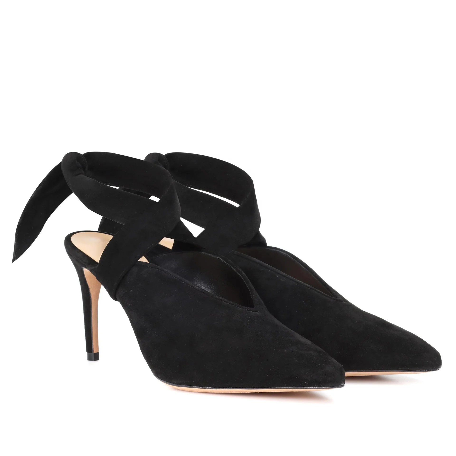 Velvet Red High-Heel Party Shoes Plus Size Pointed Toe Exchange Lace-Up Single Shoes Wedding Wedding Shoes