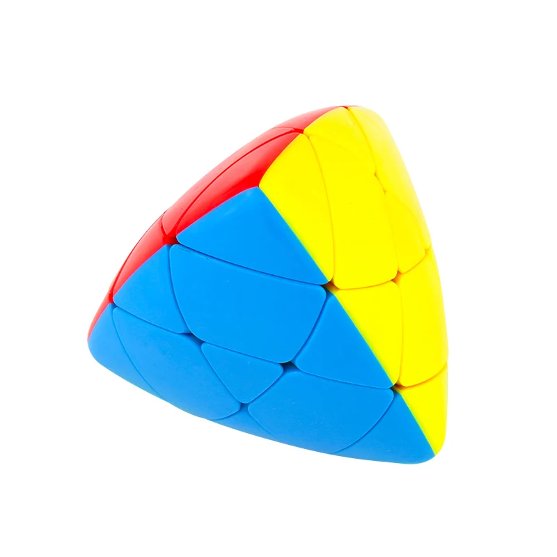 4pcs Set of Moyu Mofangjiaoshi Speed Cube Carbon Fiber Megamicx Puzzle Cube Triangle-shaped Fidget Magic Puzzle