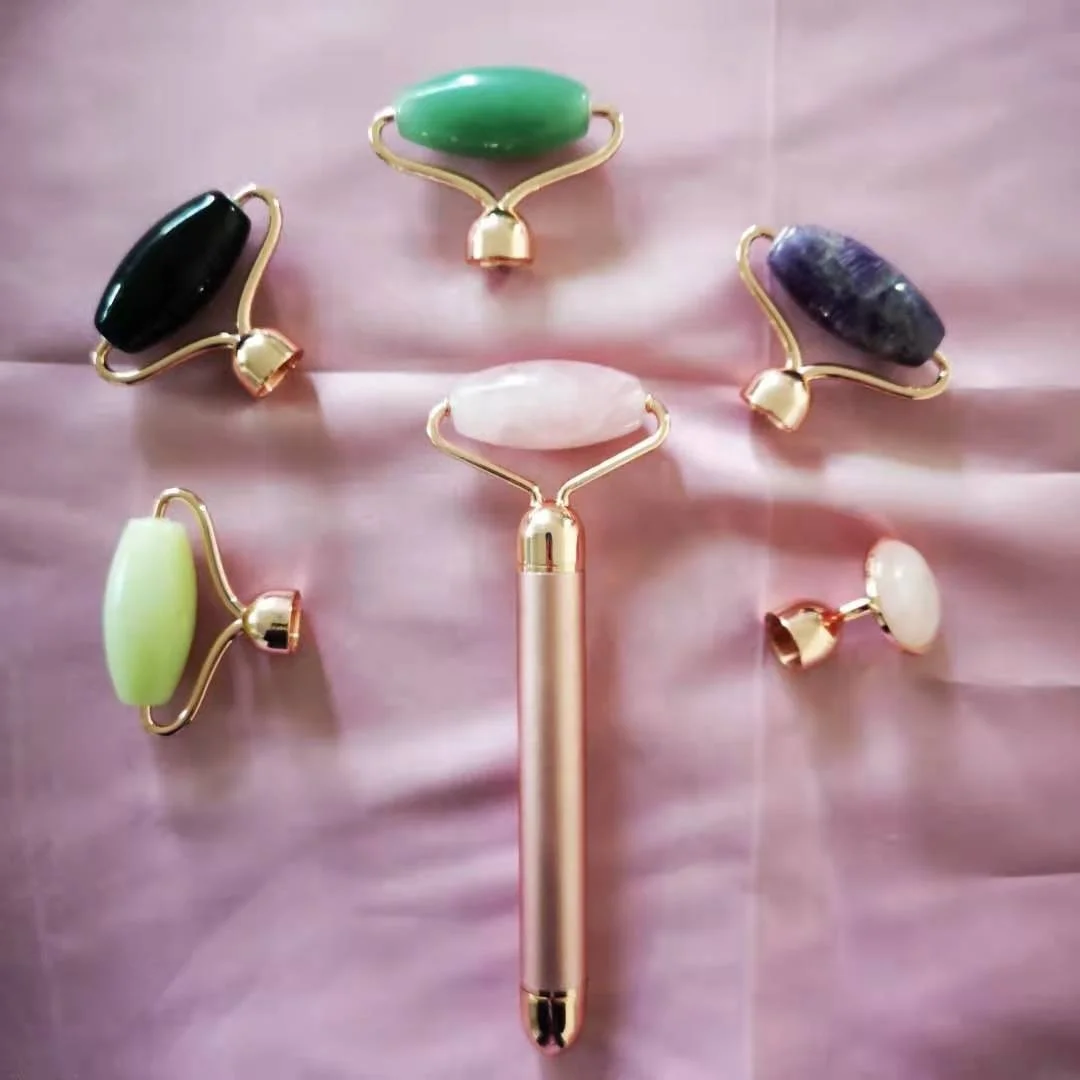 Electric Jade Roller Vibrating Facial Roller Rose Quartz Roller